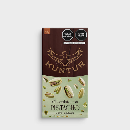 Chocolate 70% con pistacho (50g)